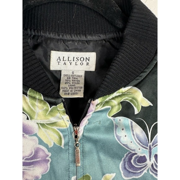 Y2K ALERT!! Allison Taylor floral/butterfly 100% Silk jacket - Picture 3 of 5